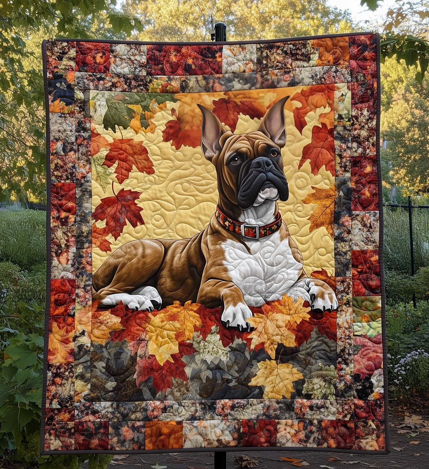 Brindle Boxer Dog Quilted Blanket NCU0PT1009