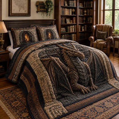Bronze Bookkeeper 3-Piece Quilted Bedding Set NCU0DV10035