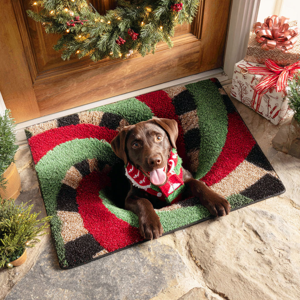 Brown Vortex Pup Doormat NCU0TD689