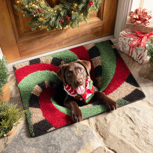 Brown Vortex Pup Doormat NCU0TD689