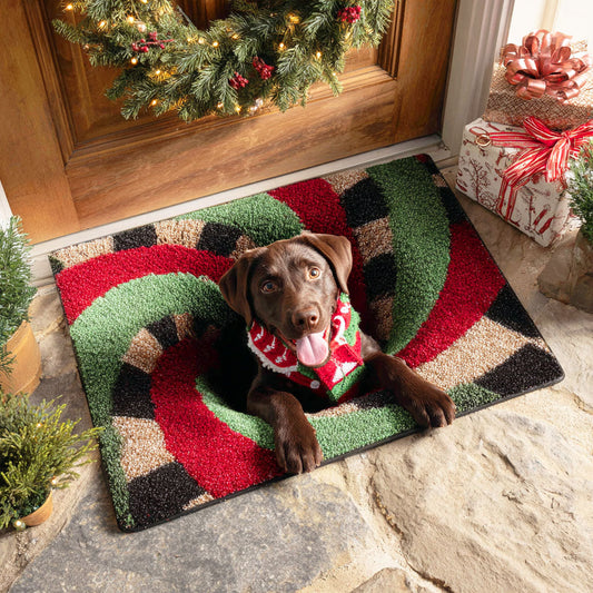 Brown Vortex Pup Doormat NCU0TD689