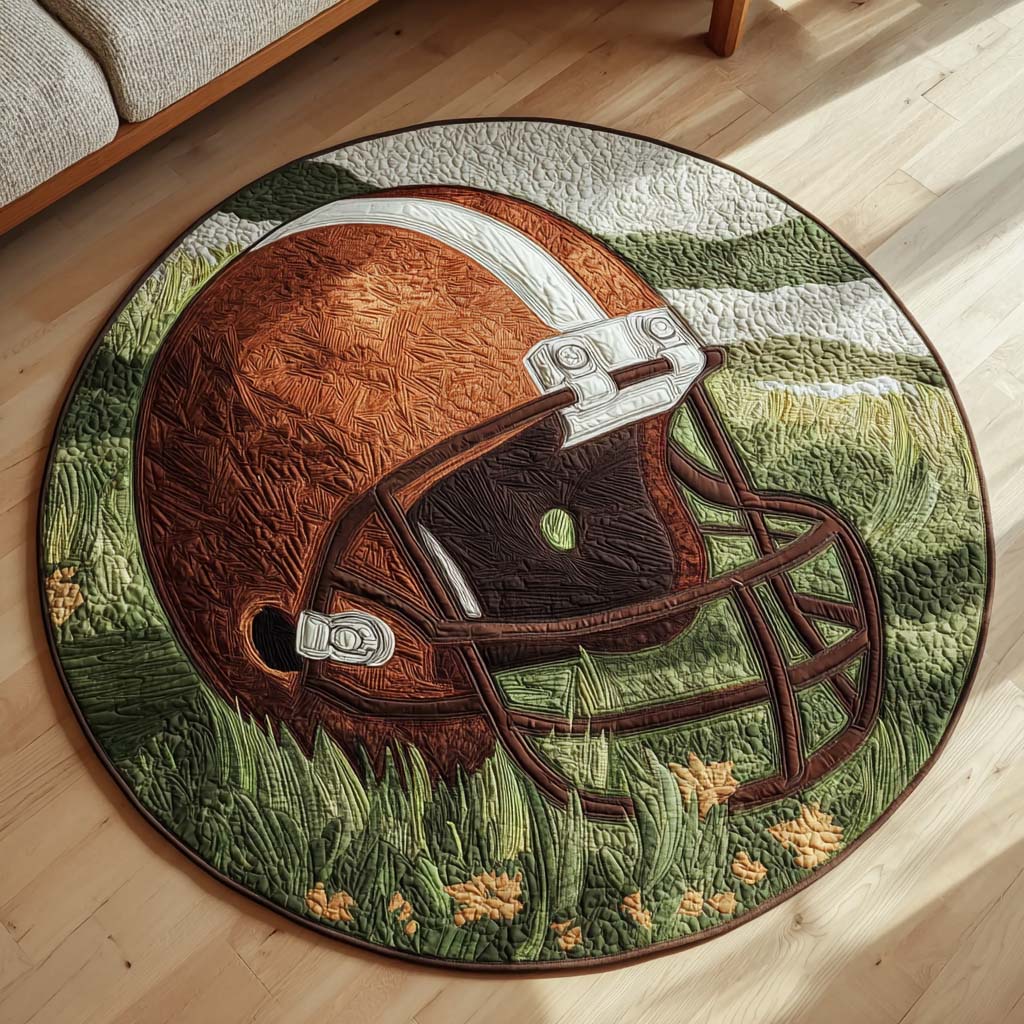 Browns Football Quilted Round Mat NCU0HH1814