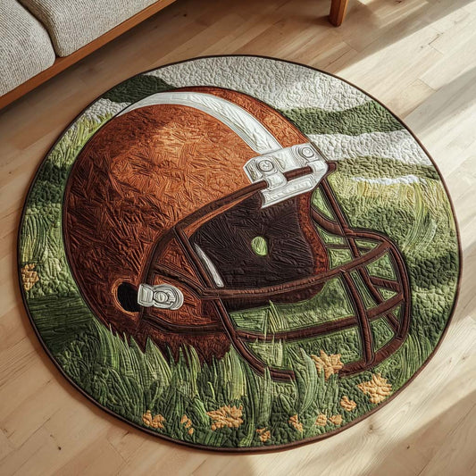 Browns Football Quilted Round Mat NCU0HH1814