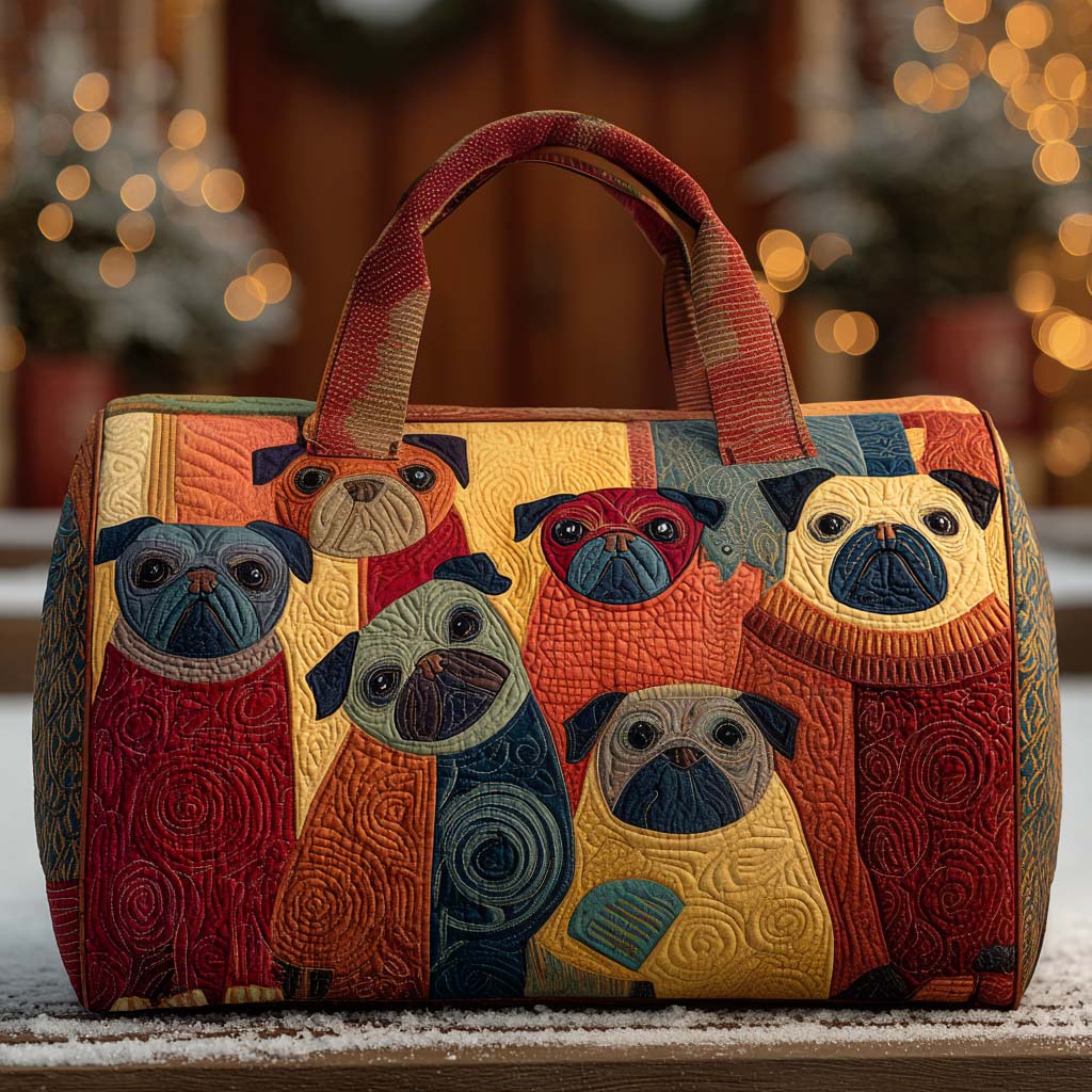 Bubbles Pug Quilted Duffle Bag NCU0PT9554