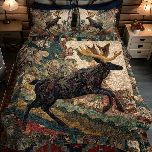 Buck Run 3-Piece Quilted Bedding Set NCU0PT7447