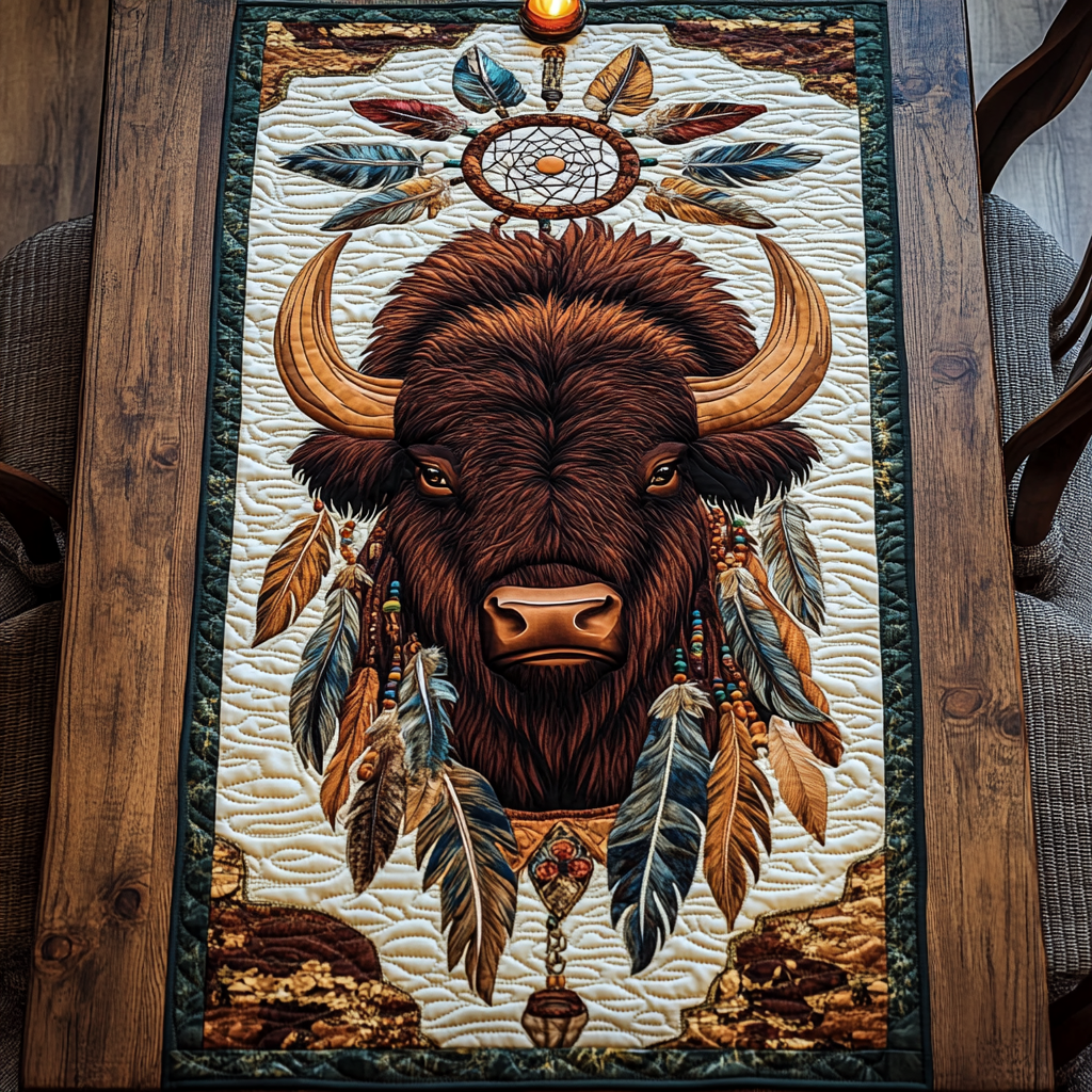 Buffalo Brave Quilted Table Runner NCU0VH3557