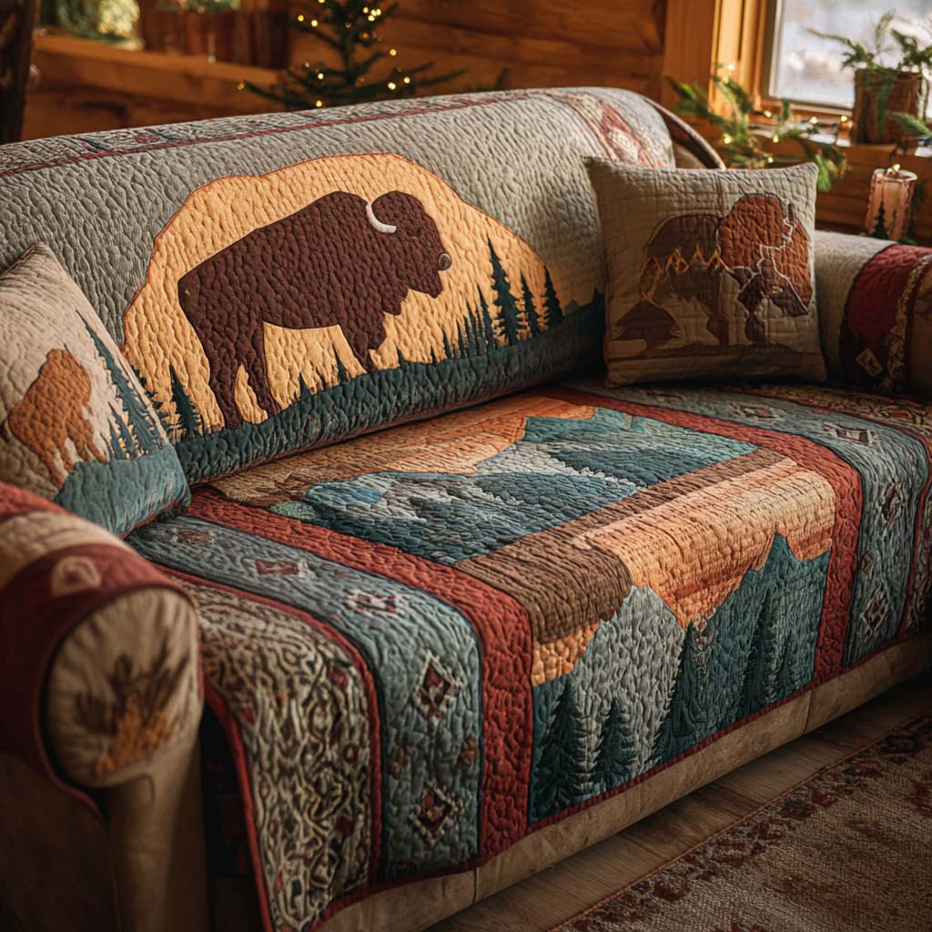 Buffalo Ridge Quilted Sofa Cover NCU0XD1792