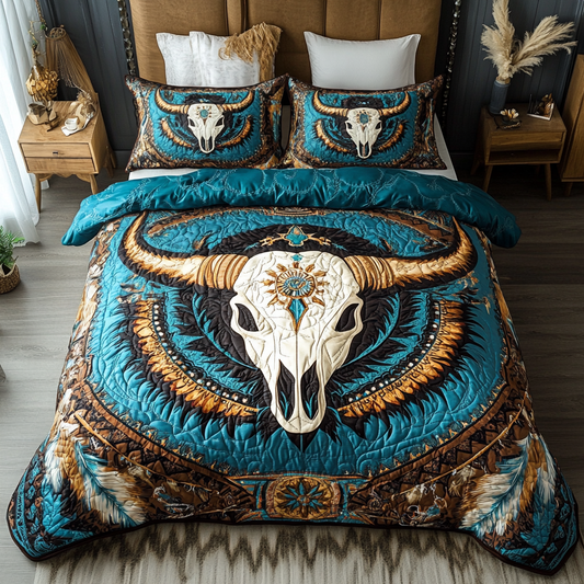 Buffalo Spirit 3-Piece Quilted Bedding Set NCU0VL2532