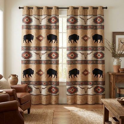 Buffalo Spirit Quilted Curtains NCU0TV1616