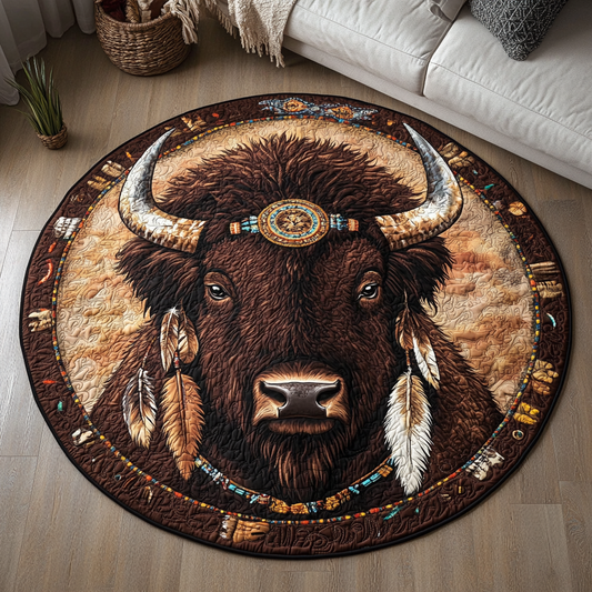 Buffalo Spirit Quilted Round Mat NCU0VH3729
