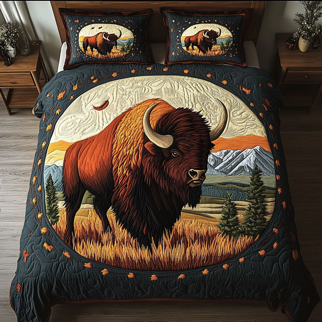 Buffalo Sunrise 3-Piece Quilted Bedding Set NCU0NT4412
