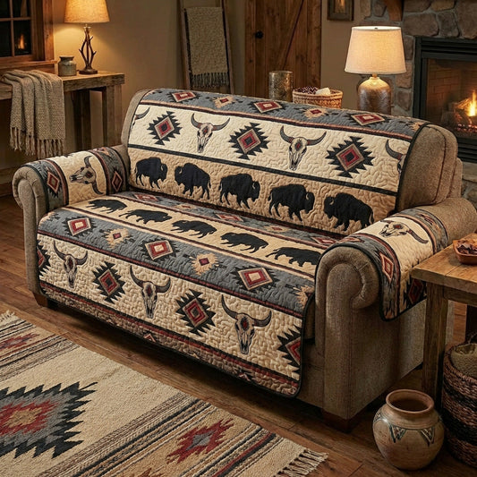 Buffalo Totem Quilted Sofa Cover NCU0TV1609