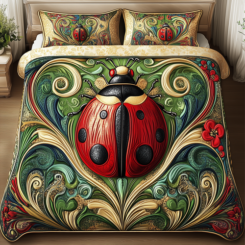 Bug Garden 3-Piece Quilted Bedding Set NCU0VH2031