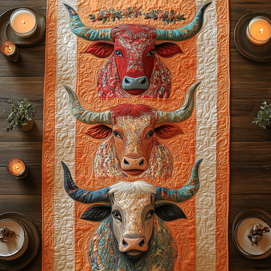 Bull Charm Quilted Table Runner NCU0VH5279