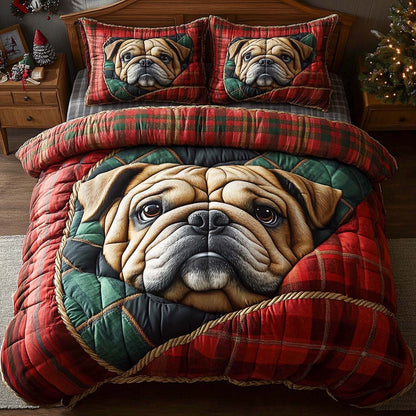 Bulldog Charm 3-Piece Quilted Bedding Set NCU0XD737