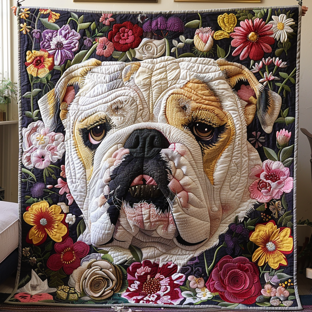 Bulldog Country Charm Quilted Blanket NCU0DV1467