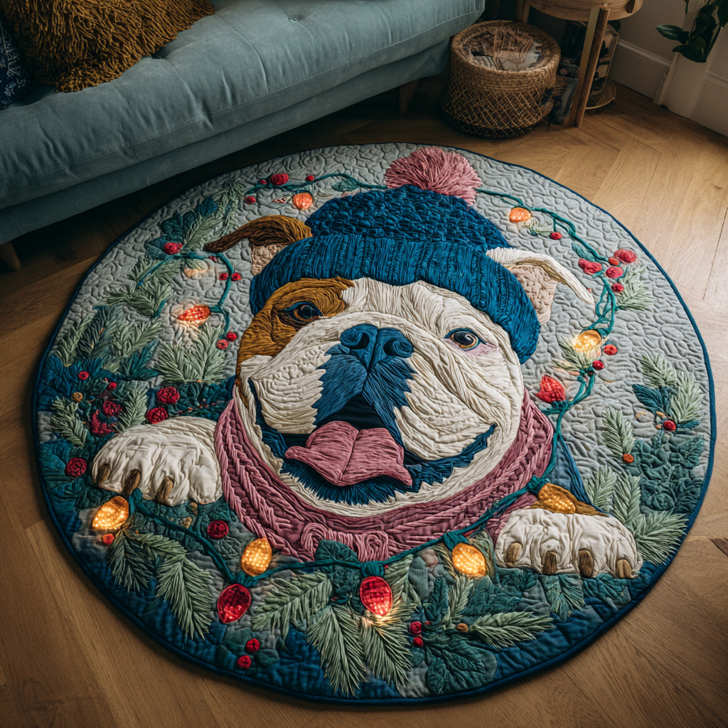 Santa Goldens Quilted Round Mat NCU0DV1165