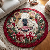 Bulldog Grin Quilted Round Mat NCU0HH725