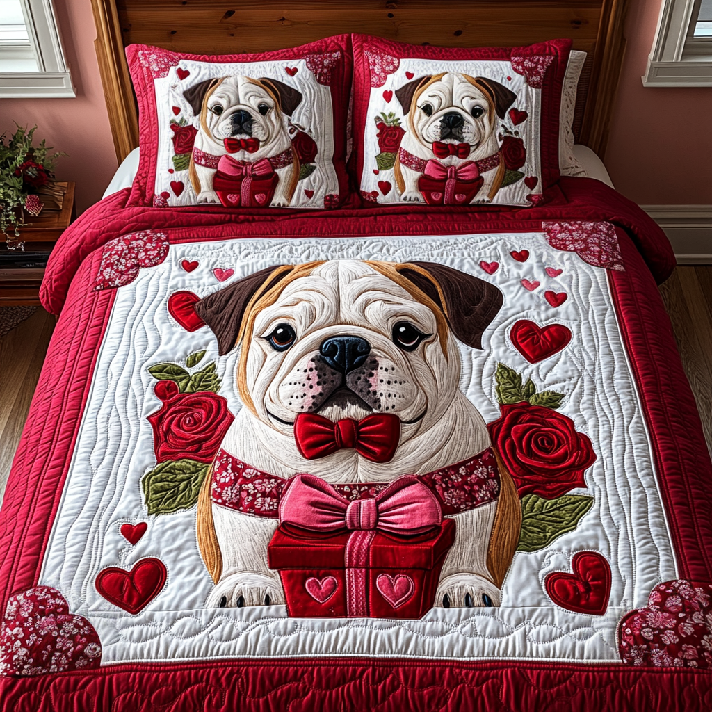 Bulldog Days 3-Piece Quilted Bedding Set NCU0PTT475