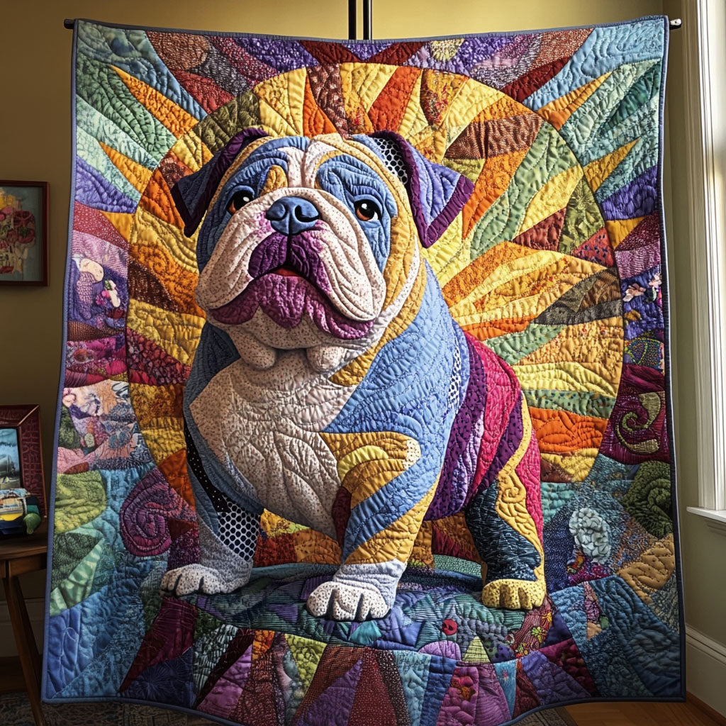 Bulldog Snuggles Quilted Blanket NCU0PT2816