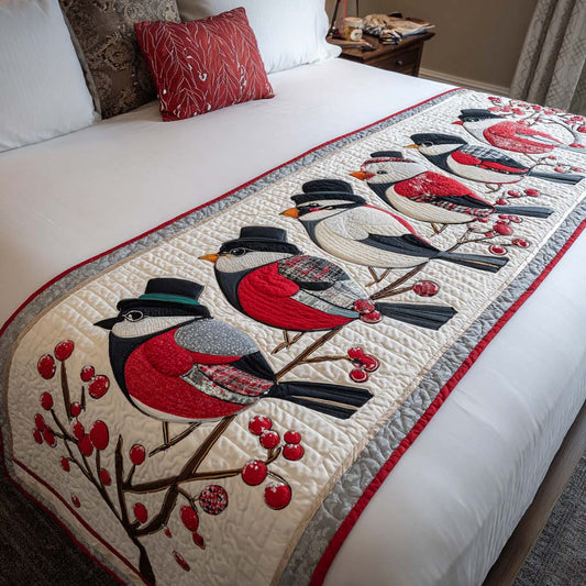 Bullfinch Holiday Joy Quilted Bed Runner NCU0XD396