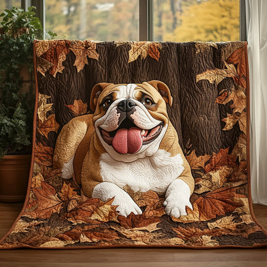 Bully in the Leaves Quilted Blanket NCU0DV7120