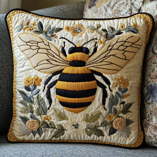 Bumble Bee Bloom Quilted Pillow Case NCU0VH5531