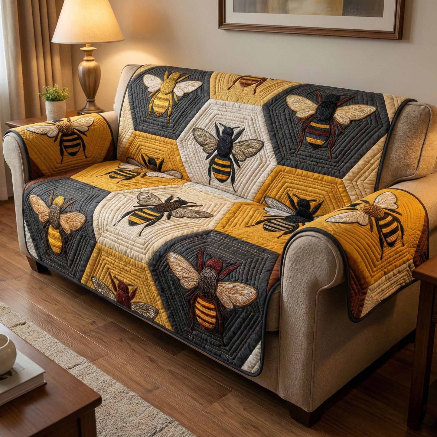 Bumble Patch Quilted Sofa Cover NCU0XD2486