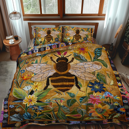 Bumblebee Garden 3-Piece Quilted Bedding Set NCU0NT007