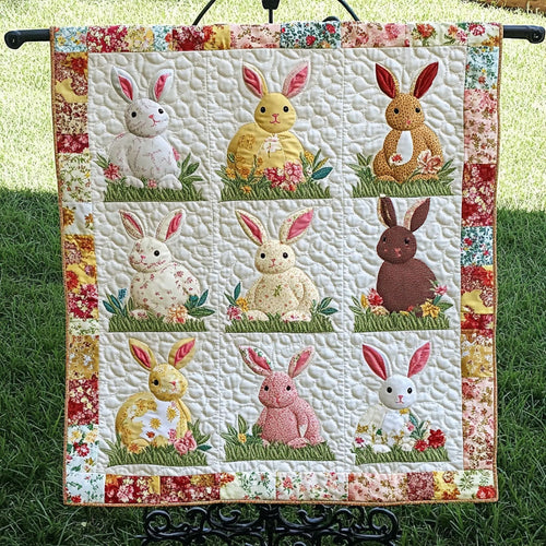 Bunny And Bow Frames Quilted Blanket NCU0NT3406