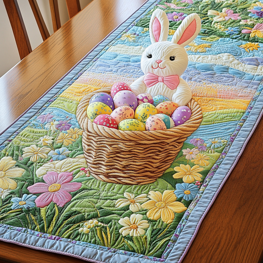 Bunny Basket Quilted Table Runner NCU0VH3353