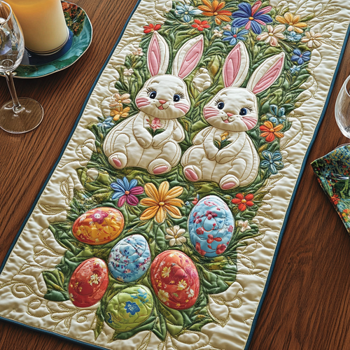 Bunny Bloom Quilted Table Runner NCU0VH2420