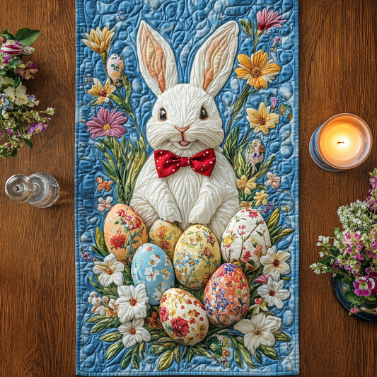Bunny Blue Haven Quilted Table Runner NCU0VH3627
