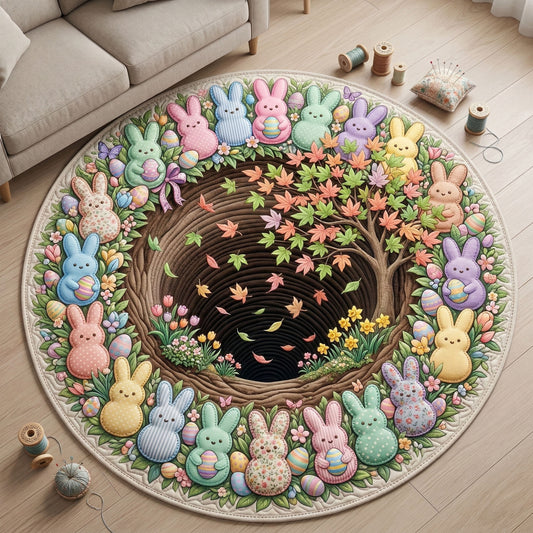 Bunny Circle Garden Quilted Round mat NCU0NT12457