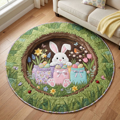 Bunny Egg Garden Quilted Round mat NCU0NT12458