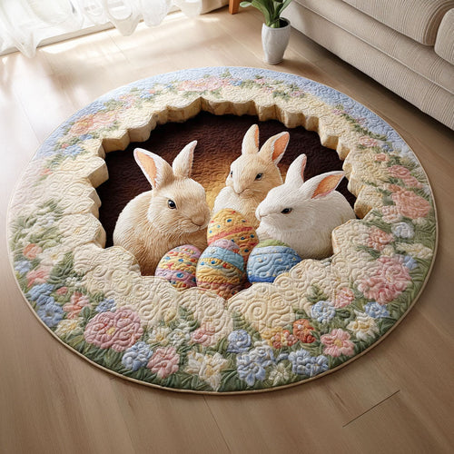 Bunny Egg Meadow Quilted Round Mat NCU0TD2305