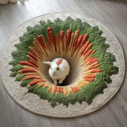 Bunny Giggle Garden Quilted Round Mat NCU0PT11490