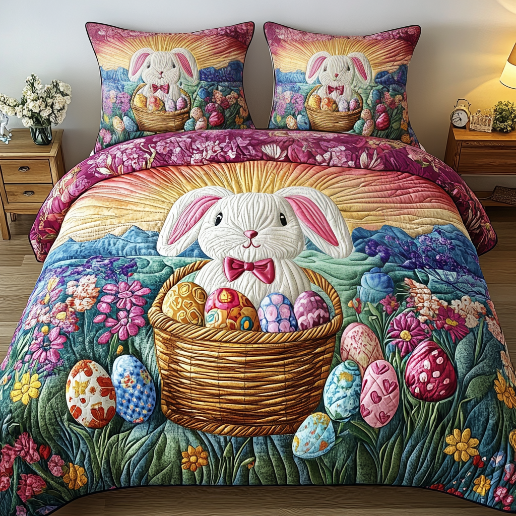 Bunny Hop Comfort 3-Piece Quilted Bedding Set NCU0VL1523 – Vantique