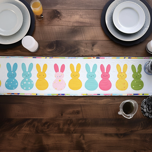 Bunny Hop Wonderland Quilted Table Runner NCU0DV4129