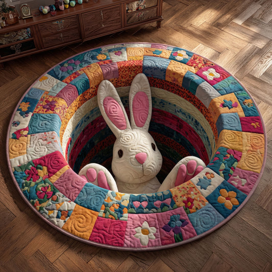 Bunny Peek Paradise Quilted Round Mat NCU0PT11493
