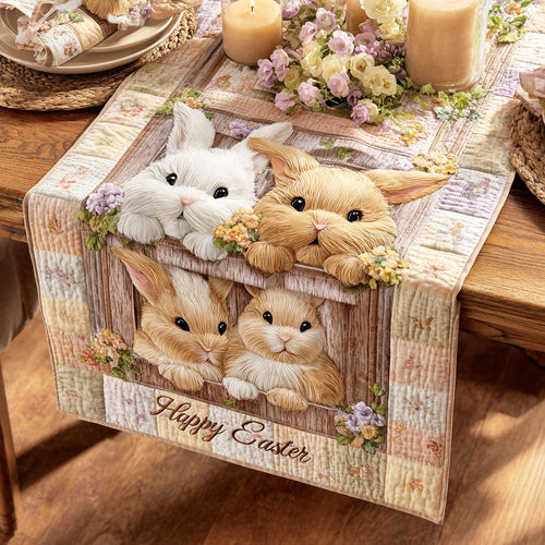 Bunny Springtime Quilted Table Runner NCU0TD2278
