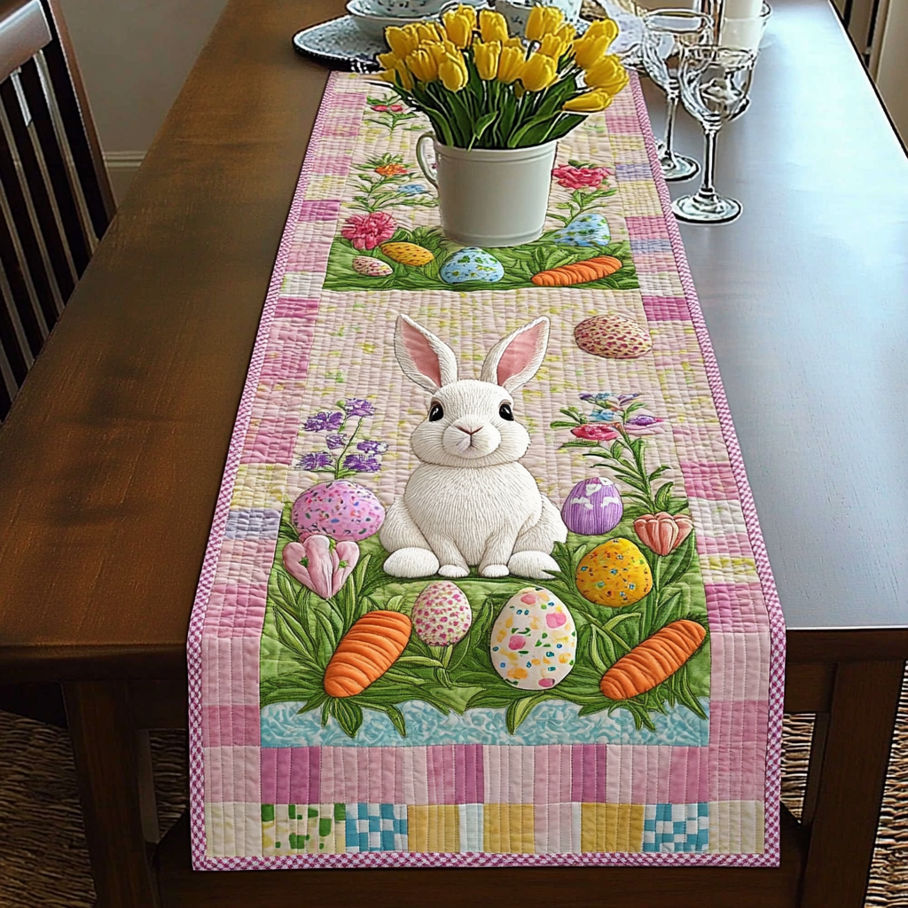 Bunny Trail Quilted Table Runner NCU0DV4015