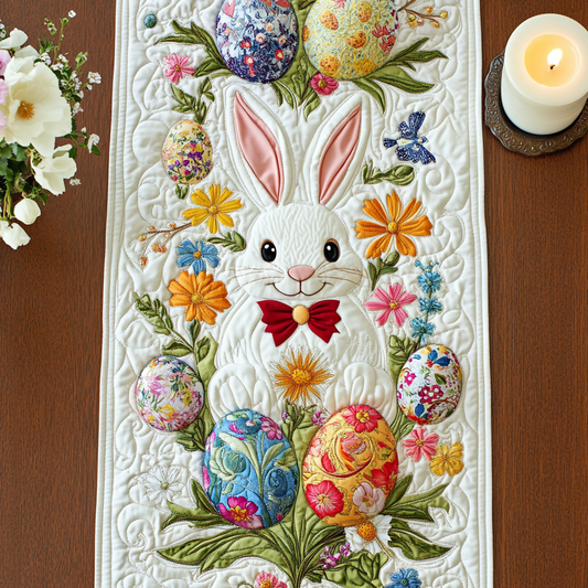 Bunny White Haven Quilted Table Runner NCU0VH3628