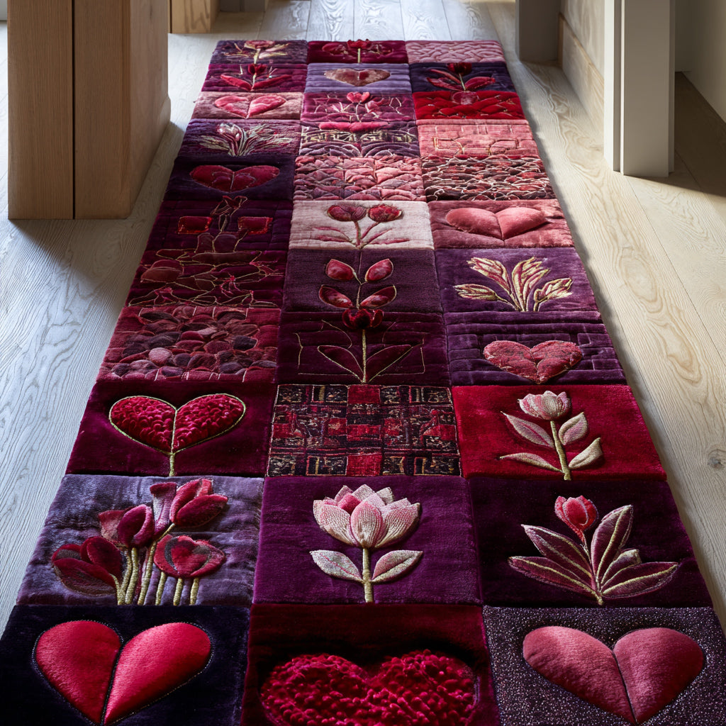Burgundy Valentine Walk Runner Carpet NCU0HH1463