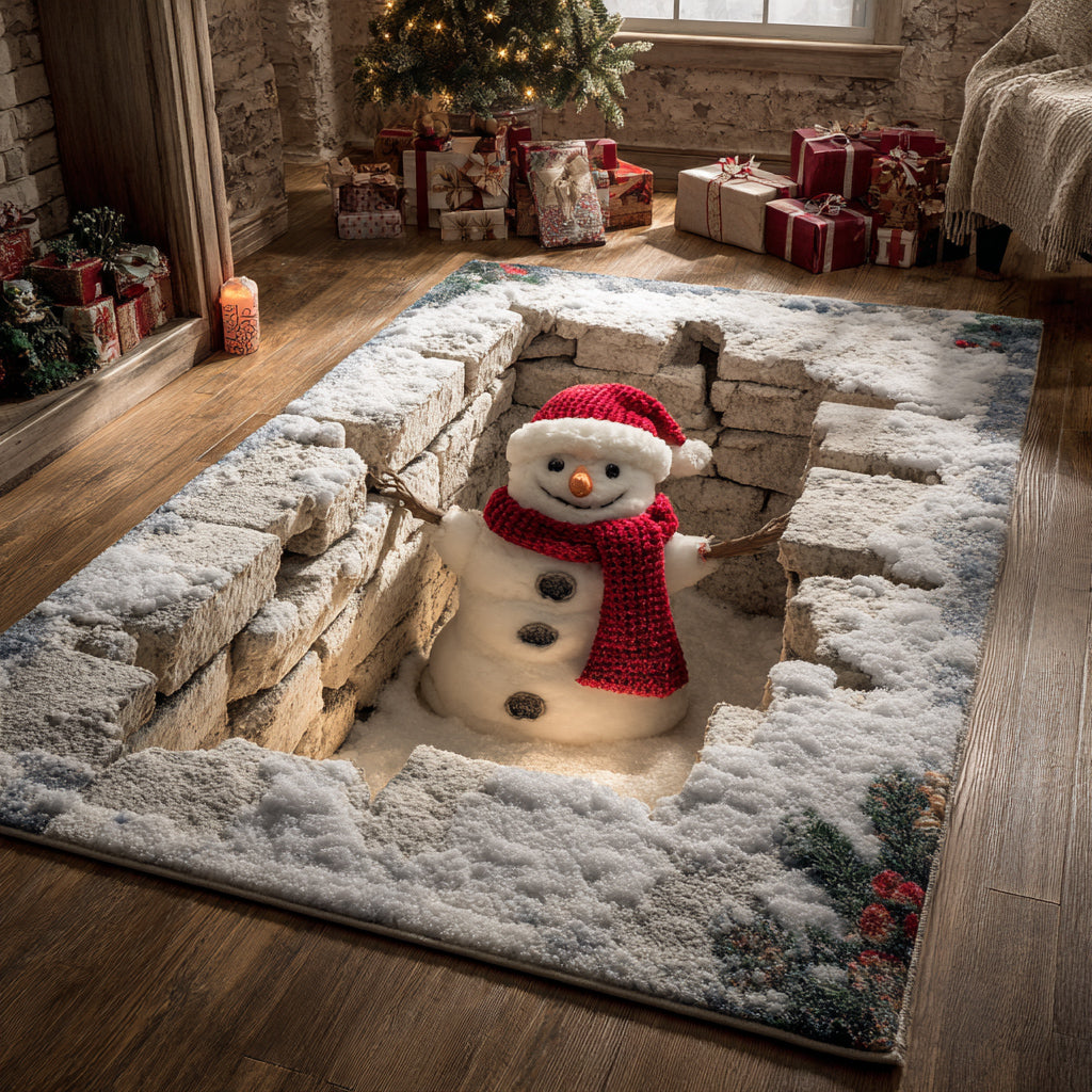 Buried Snowman Area Rug NCU0HH1108