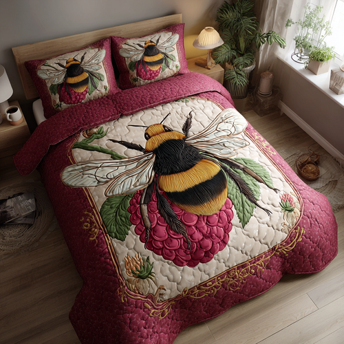 Busy Bee 3-Piece Quilted Bedding Set NCU0DK8910