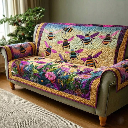Busy Bees Quilted Sofa Cover NCU0DK12028