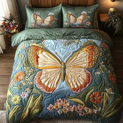 Butterfloral Retreat 3-Piece Quilted Bedding Set NCU0VH5538