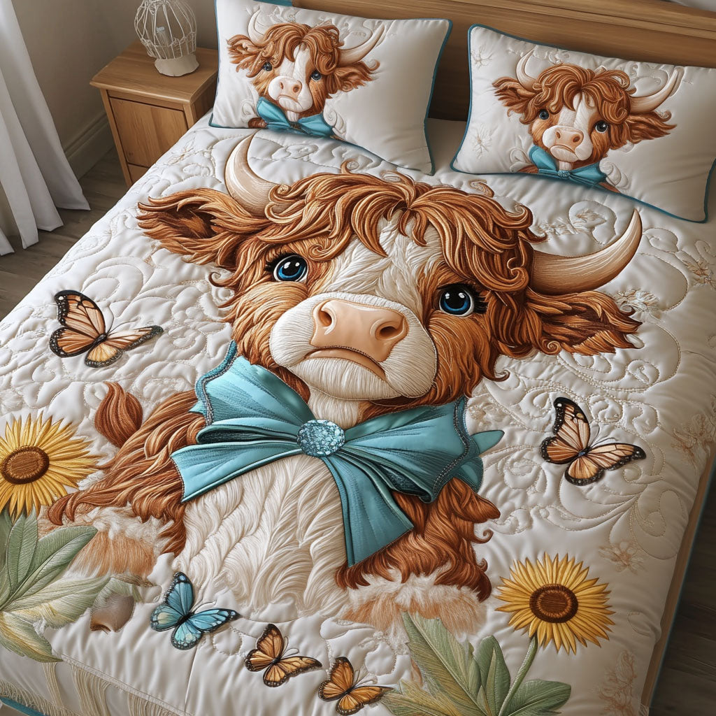 Butterfly Beauty 3-Piece Quilted Bedding Set NCU0NT5541