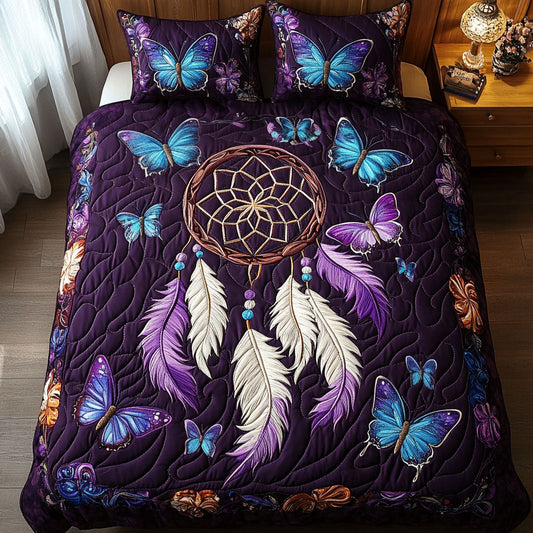 Butterfly Bliss 3-Piece Quilted Bedding Set NCU0NT3372